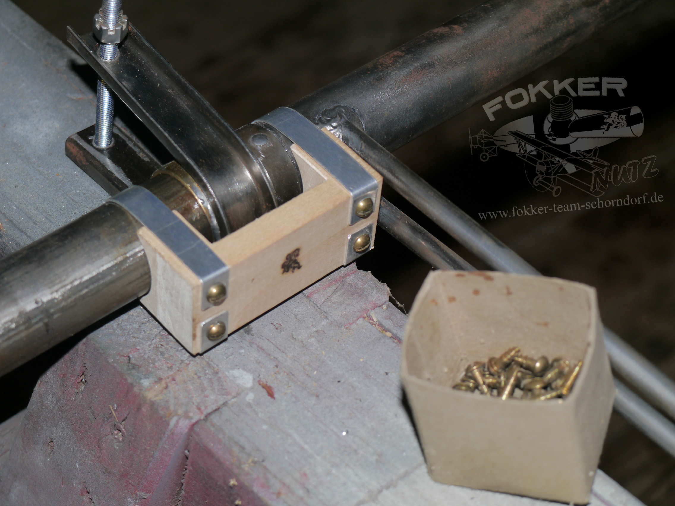 Engels E.1 (Fokker Dr.1) - Aileron strap block in place.