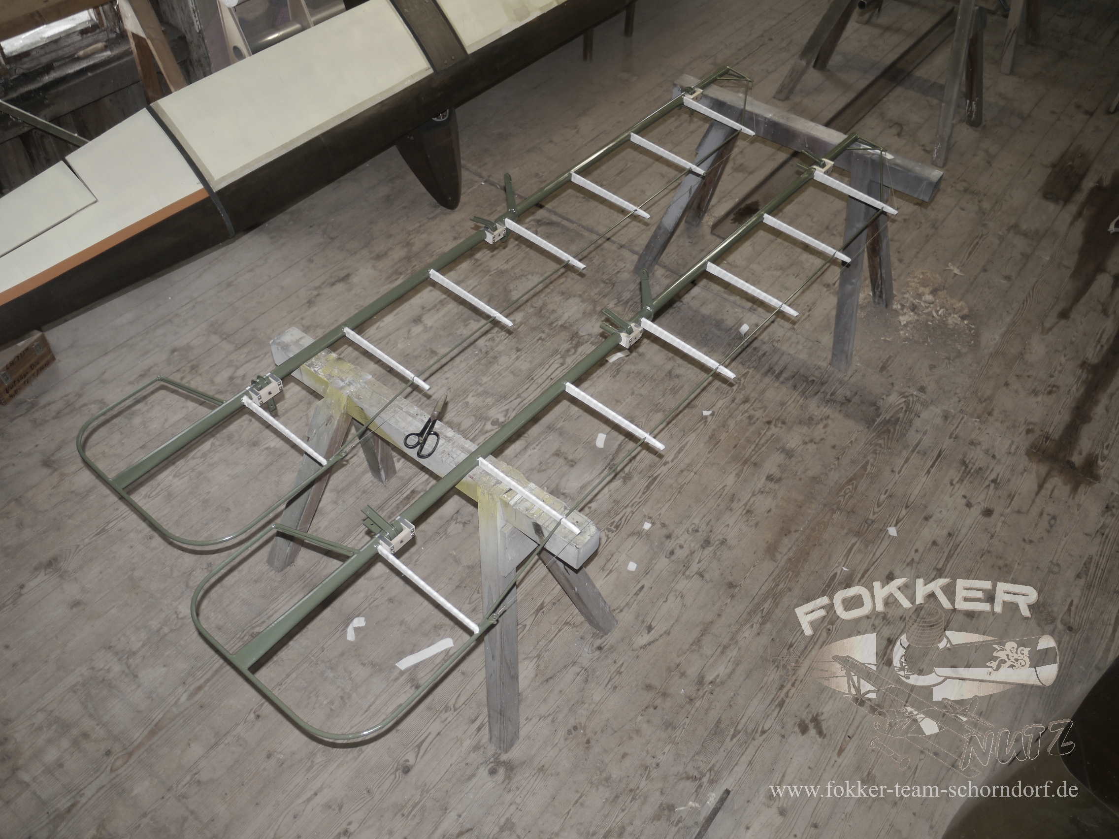 Engels E.1 (Fokker Dr.1) - Finished aileron with fabric wrapped ribs awaiting covering.