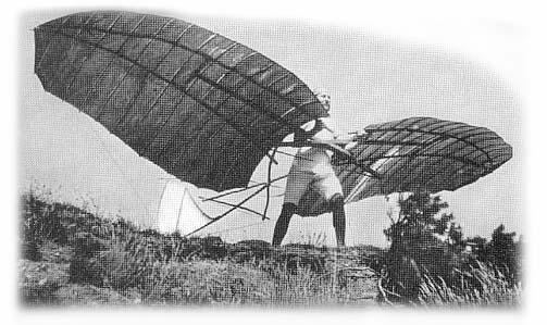 Otto Lilienthal poses with the original