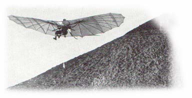 Otto Lilienthal im Fluge mit dem Normal-Segelapparat